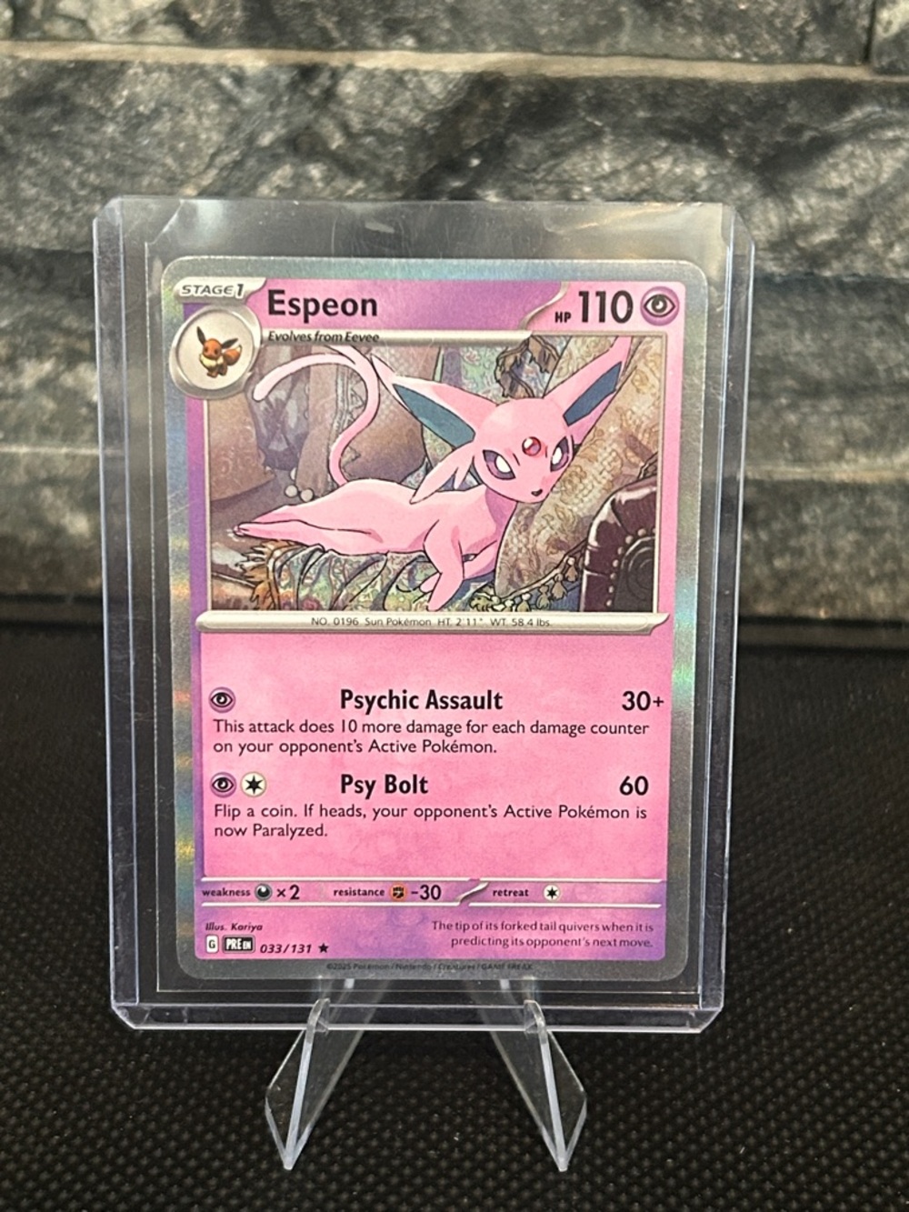 Pokemon Espeon 033/131 Holo from Prismatic Evolutions Set M/NM